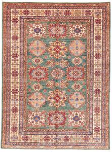 Tappeto Kazak Fine Pakistan Geometrico Verde Petrolio Rosso 148x202 Cm