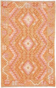 Tappeto Kilim Afghanistan Geometrico Arancio Rosa 97x154 Cm