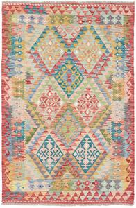 Tappeto Kilim Afghanistan Astratto Multicolore Vivace 98x152 Cm