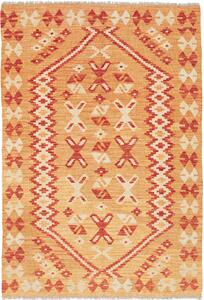 Tappeto Kilim Afghanistan Geometrico Arancio Bordeaux 101x151 Cm
