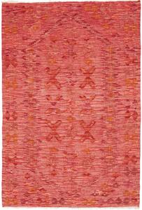 Tappeto Kilim Afghanistan Geometrico Rosso Arancio 98x150 Cm