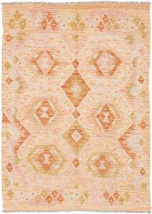 Tappeto Kilim Afghanistan Geometrico Pesca Arancio 106x146 Cm