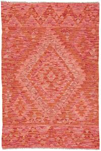 Tappeto Kilim Afghanistan Geometrico Rosso Arancio Rosa 99x152 Cm