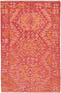 Tappeto Kilim Afghanistan Geometrico Rosso Arancio 98x153 Cm