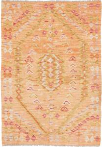 Tappeto Kilim Afghanistan Geometrico Pesca Pastello 102x150 Cm