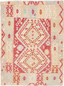 Tappeto Kilim Afghanistan Geometrico Beige Rosso 123x169 Cm