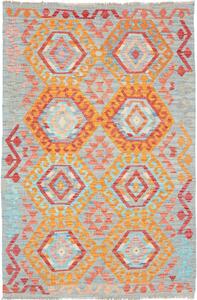 Tappeto Kilim Afghanistan Astratto Azzurro Arancio 108x163 Cm