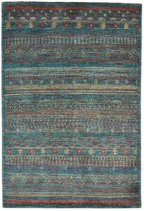 Tappeto Royal Gabbeh Pakistan Geometrico Petrolio Rosso 148x219 Cm