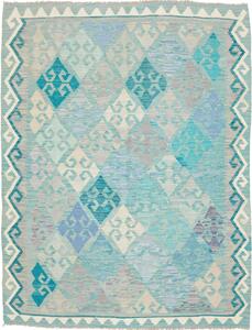 Tappeto Kilim Afghanistan Astratto Acquamarina Turchese 159x203 Cm