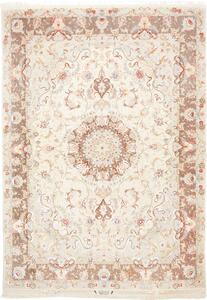 Tappeto Tabriz 50 Raj Persia Medaglione Crema Marrone 149x214 Cm