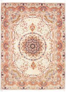 Tappeto Tabriz 50 Raj Persia Medaglione Avorio Rosa 148x202 Cm