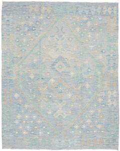 Tappeto Kilim Afghanistan Astratto Azzurro Beige 154x193 Cm