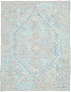 Tappeto Kilim Afghanistan Geometrico Azzurro Beige 153x196 Cm
