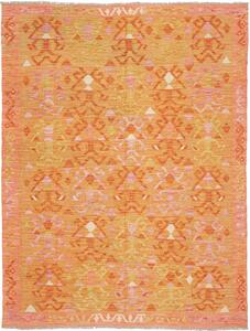 Tappeto Kilim Afghanistan Geometrico Arancio Rosa 158x210 Cm