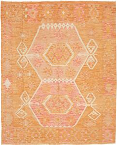 Tappeto Kilim Afghanistan Geometrico Arancio Rosa 156x200 Cm