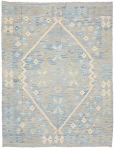 Tappeto Kilim Afghanistan Geometrico Azzurro Beige 152x196 Cm
