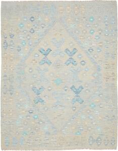 Tappeto Kilim Afghanistan Geometrico Azzurro Grigio Chiaro 154x198 Cm