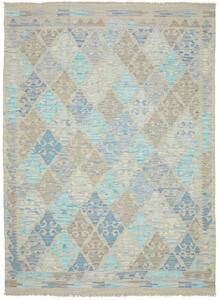 Tappeto Kilim Afghanistan Tribale Beige Azzurro 152x208 Cm