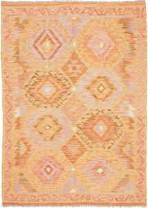 Tappeto Kilim Afghanistan Geometrico Arancio Pesca 125x175 Cm