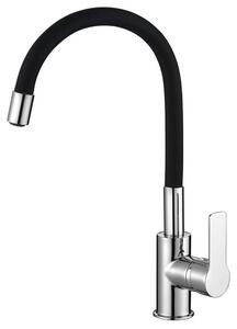 Miscelatore da cucina LORE con bocca flessibile, nero/cromo