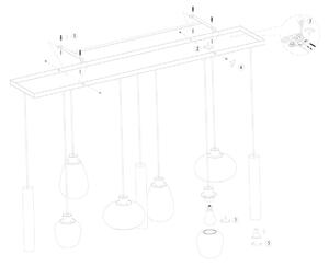Steinhauer - lampada a sospensione - Reflexion - nero - vetro metallo - lampada di design - E27_GU10 - 3796ZW