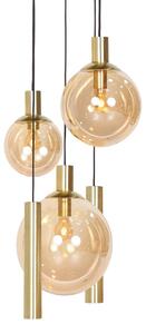 Steinhauer - lampada a sospensione - Bollique LED - ambra ottone - vetro metallo - Ø 60cm - E27_GU10 - 3801ME