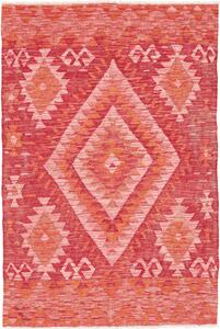 Tappeto Kilim Afghanistan Geometrico Rosso Arancio 107x160 Cm