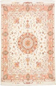 Tappeto Tabriz 70 Raj Persia Medaglione Crema Salmone 148x219 Cm