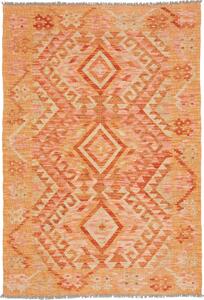 Tappeto Kilim Afghanistan Geometrico Arancio Pesca 102x153 Cm