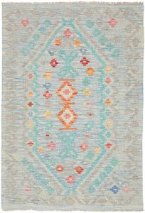 Tappeto Kilim Afghanistan Geometrico Azzurro Turchese 103x147 Cm