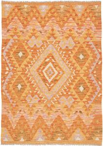 Tappeto Kilim Afghanistan Geometrico Arancione Ocra 109x151 Cm