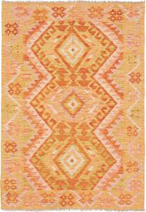 Tappeto Kilim Afghanistan Geometrico Arancio Giallo 103x152 Cm