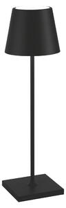 Zafferano Lampada a led da tavolo Poldina Pro Nera ricaricabile e dimmerabile con batteria fino a 12 ore. Da esterno IP65