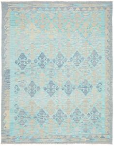 Tappeto Kilim Afghanistan Astratto Blu Azzurro 155x197 Cm