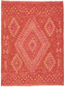 Tappeto Kilim Afghanistan Geometrico Rosso Arancio 126x170 Cm