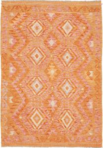 Tappeto Kilim Afghanistan Geometrico Arancione Rosa 121x175 Cm
