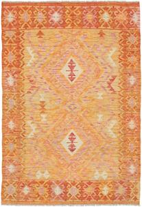 Tappeto Kilim Afghanistan Geometrico Arancio Pesca 102x149 Cm