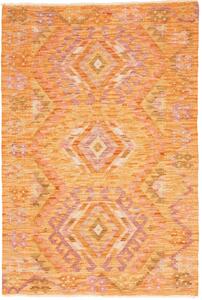 Tappeto Kilim Afghanistan Geometrico Arancio Pesca 102x151 Cm