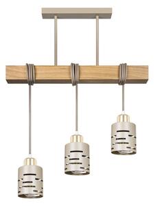 Lampadario a sospensione con cavo ELEN 3xE27/35W/230V beige/oro/marrone