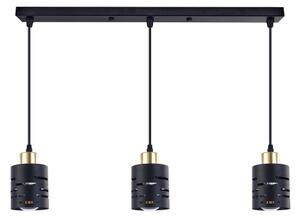 Lampada a sospensione su cavo ELEN 3xE27/35W/230V nero/oro
