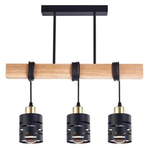Lampadario a sospensione con cavo ELEN 3xE27/35W/230V nero/oro/marrone