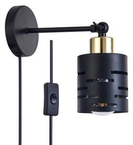 Lampada da parete a spot con interruttore ELEN 1xE27/35W/230V nero/oro