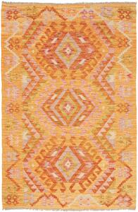 Tappeto Kilim Afghanistan Geometrico Arancione Rosa 101x152 Cm