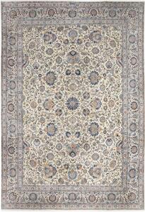 Tappeto Kashan Kork Persia Floreale Crema Blu 408x582 Cm