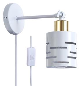 Faretto da parete con interruttore ELEN 1xE27/35W/230V bianco/oro