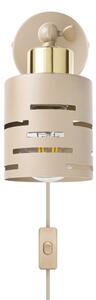Faretto da parete con interruttore ELEN 1xE27/35W/230V beige/dorato