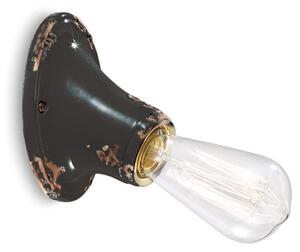 Applique Vintage Senza Diffusore Ceramica Nero 1 Luce E27