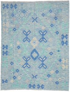 Tappeto Kilim Afghanistan Geometrico Azzurro Blu 154x198 Cm