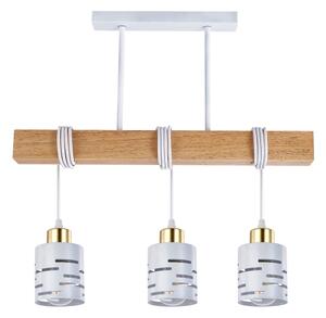 Lampadario a sospensione con cavo ELEN 3xE27/35W/230V bianco/oro/marrone