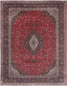 Tappeto Kashan Persia Medaglione Rosso Blu 392x500 Cm